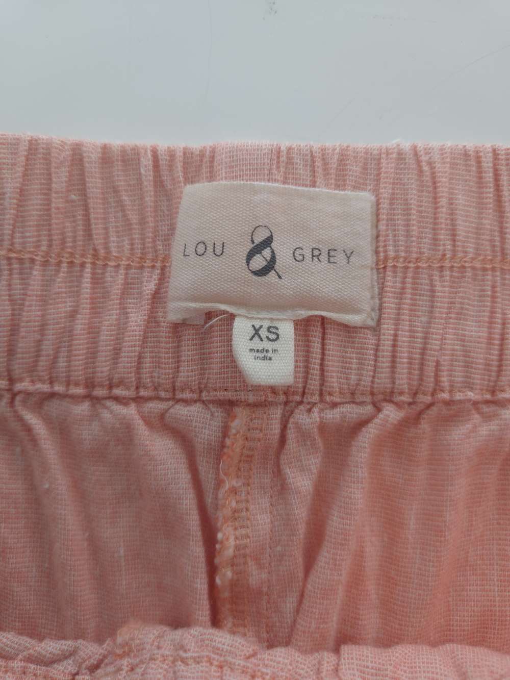 Lou & Grey Lightweight Peach Elastic-Waist Lounge Trousers Size Xs Linen Blend - Picture 5 of 10